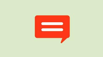 Chat, speech bubble icon animation isolated on soft green background video