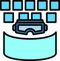 vr cine pantalla vector icono diseño