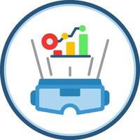 VR Data Visualization Vector Icon Design