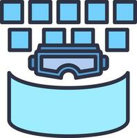 vr cine pantalla vector icono diseño