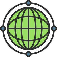 Virtual World Globe Vector Icon Design