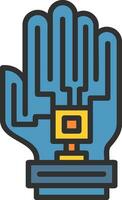 Haptic Feedback Glove Vector Icon Design