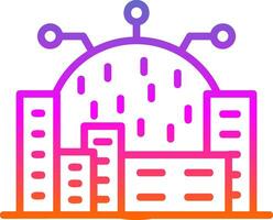 Cyberspace City Vector Icon Design