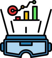 VR Data Visualization Vector Icon Design