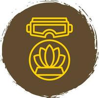 VR Meditation Space Vector Icon Design