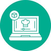 Virtual Cooking Lessons Vector Icon Design