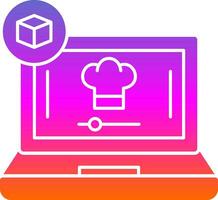 Virtual Cooking Lessons Vector Icon Design