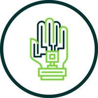 Haptic Feedback Glove Vector Icon Design