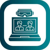 VR Team Collaboration Vector Icon Design