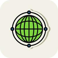 Virtual World Globe Vector Icon Design