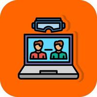 VR Team Collaboration Vector Icon Design