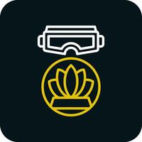 VR Meditation Space Vector Icon Design