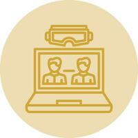VR Team Collaboration Vector Icon Design