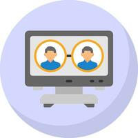 Virtual Team Management Vector Icon Design