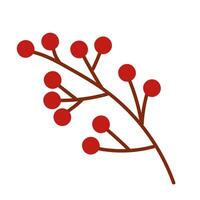 Flat rowanberry branch vector clipart