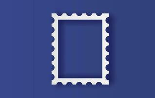 illustration of blank postage stamps frame, vector templates with place for your images,photo and text.Creative design digital paper cut and craft style on blue background.rectangles. Banners.