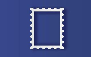 illustration of blank postage stamps frame, vector templates with place for your images,photo and text.Creative design digital paper cut and craft style on blue background.rectangles. Banners.