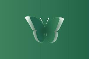 Element minimal Paper butterfly for design.Creative design paper craft and cut style in green ecology background.Butterflies fly air.Origami concept card shape curve.Environment.Vector illustration vector
