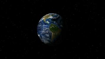 Planet earth from space. Day to night realistic world globe spinning slowly animation. full revolution of the planet around its axis. Elements of this image furnished by NASA. photo