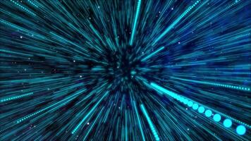 Abstract Simple creative cosmic background. Hyper jump into another galaxy star. Follow Speed of light, neon glowing rays motion. Beautiful colorful explosion, Big bang Moving through stars. photo