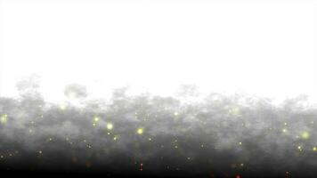 Beautiful golden shimmering Dust particles with dark on white background in slow motion. Motion graphic animation of Dynamic get up in the wind bokeh Particles. Abstract smoke digital template photo