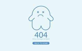 Modern minimal of 404 error page for website, 404 Error the page not found with dead ghost. Concept cartoon cut theme web banner, Link to empty non existent page. workers repairs website vector