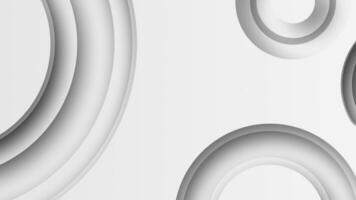 blanco ligero circulo papel cortar y Arte fondo, arquitectónico futurista construcción, 3d movimiento diseño, en capas papel arte, animado resumen geométrico patrón, círculos animación formas foto