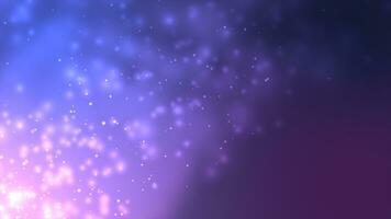 blue and violet bokeh particles awards dust gradient abstract background. Futuristic in space on dark blue and violet background. Wind Particles In The Air With Bokeh. photo