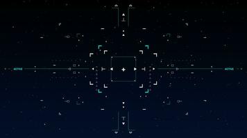 User Interface target Air Force. Camera. Ui and HUD interface modern technology on shinny stars sky background. Graphic overlay effect with galaxy sky twinkling light in the space with slow zoom photo