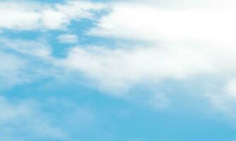 fast clouds on blue sky background. 3D rendering realistic clouds Real effect. cloudscape horizontal banner with 3d on blue sky photo