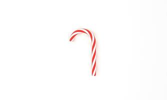 Candy Cane 3D illustration on white background 3d render winter symbol isolated on white background. Marry Christmas decorations. Candy Cane in Christmas season holiday. Happy new year photo