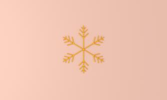 3d render metal golden snowflakes. winter symbol isolated on pink background. Marry Christmas decorations. snow in winter season holiday. Happy new year photo