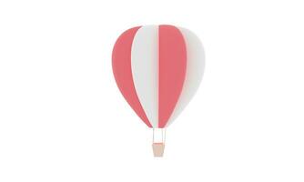 Colorful hot air balloons rising above serene on white background. Beautiful sun light Hot air balloon isolate. 3d rendering. illustration digital. colorful cute pastel. photo