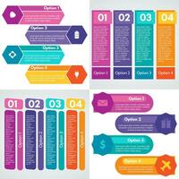 Set of four step by step infographic design template. Vector illustration