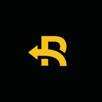 moderno letra r flecha logo vector
