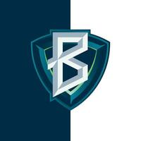 letter B esports shield logo vector