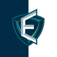 letter E esports shield logo vector