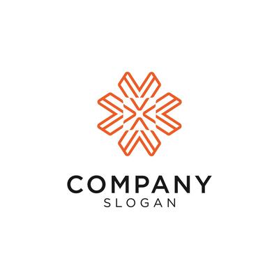 Abstract logo with the same elements on each side. Some are like mandalas but are very simple. Can also be interpreted as a flower that blooms. Editable and easy to custom