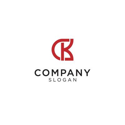 the letters C and K in one form.  The color is red and very elegant. Editable and easy to custom