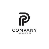the letter P logo uses 2 lines element. Editable and easy to custom vector