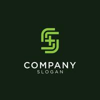 The S logo is very sporty. Green and in the middle there is a PLUS symbol.Editable and easy to custom vector