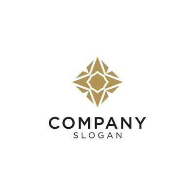 luxury artdeco logo in the form of rhombus and floral. suitable for elegant brand impression. Editable and easy to custom.