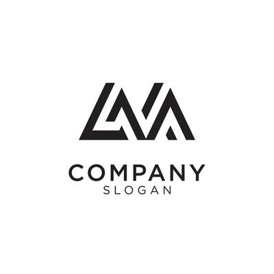abstract alphabet logo consisting of letters L and M elements. Use shade of letter M into letter L form. Editable and easy to custom