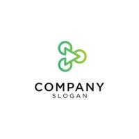 a three circle logo with an arrow indicating a direction of progress. Created with lineart style. Editable and easy to custom vector