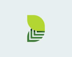 natural letter D leaf modern logo. vector