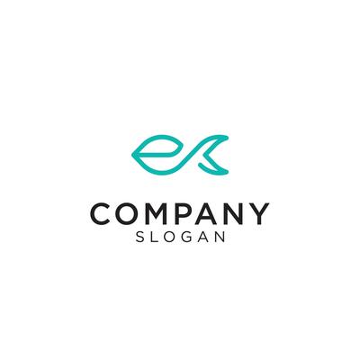 fish logo by using the letter E as a basic idea. Editable and easy to custom