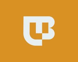 modern letter b logo with the combination of the letter u in negative space. vector