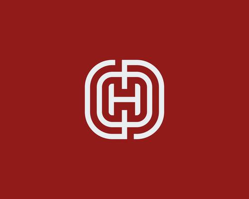 the letter h logo in abstract with a combination of lines forming a square frame. editable and easy to custom
