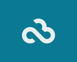 cloud logo with hidden meanings, a combination of letters C and B. vector