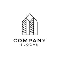 the logo of the two buildings made with thin lines that are elegant and modern vector